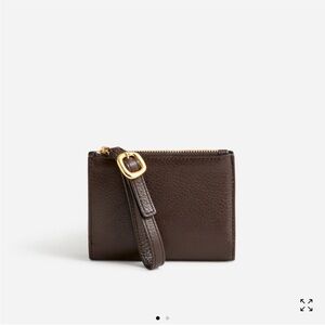 Madewell leather bifold wallet wristlet brown